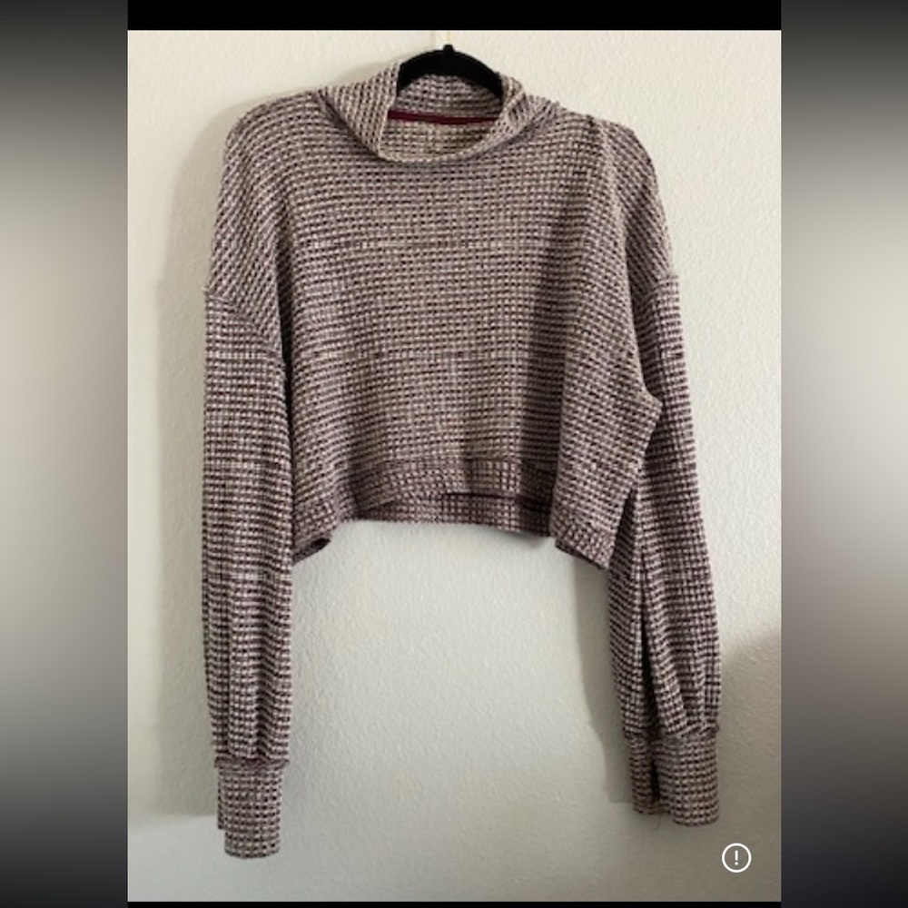 Free People Mock Neck Top Cropped Boho hippie